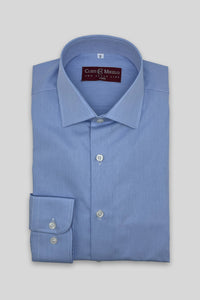 Camisa Vestir Micro Raya Azul