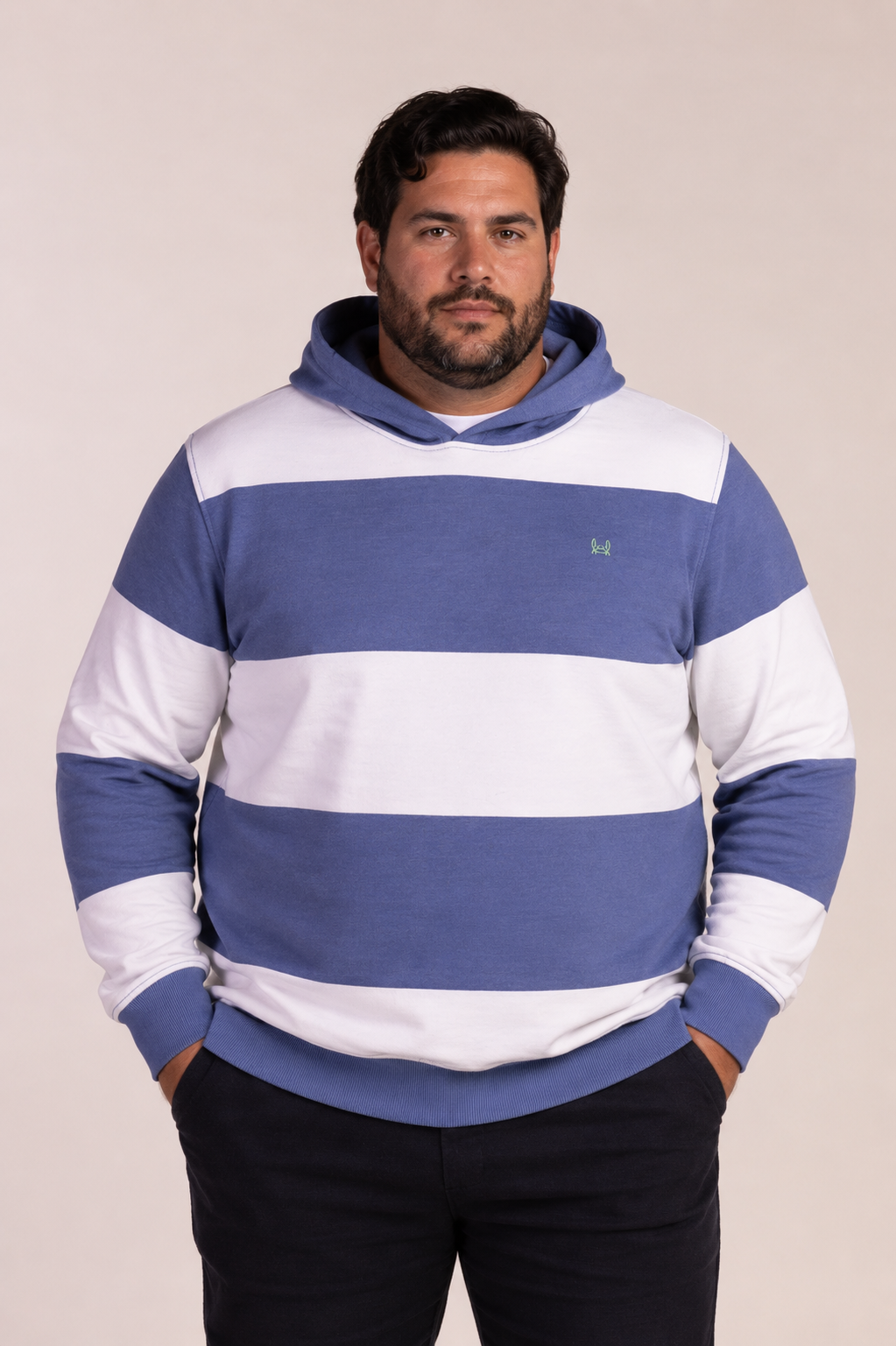 Sudadera Capucha Raya Azul Devin | Milán