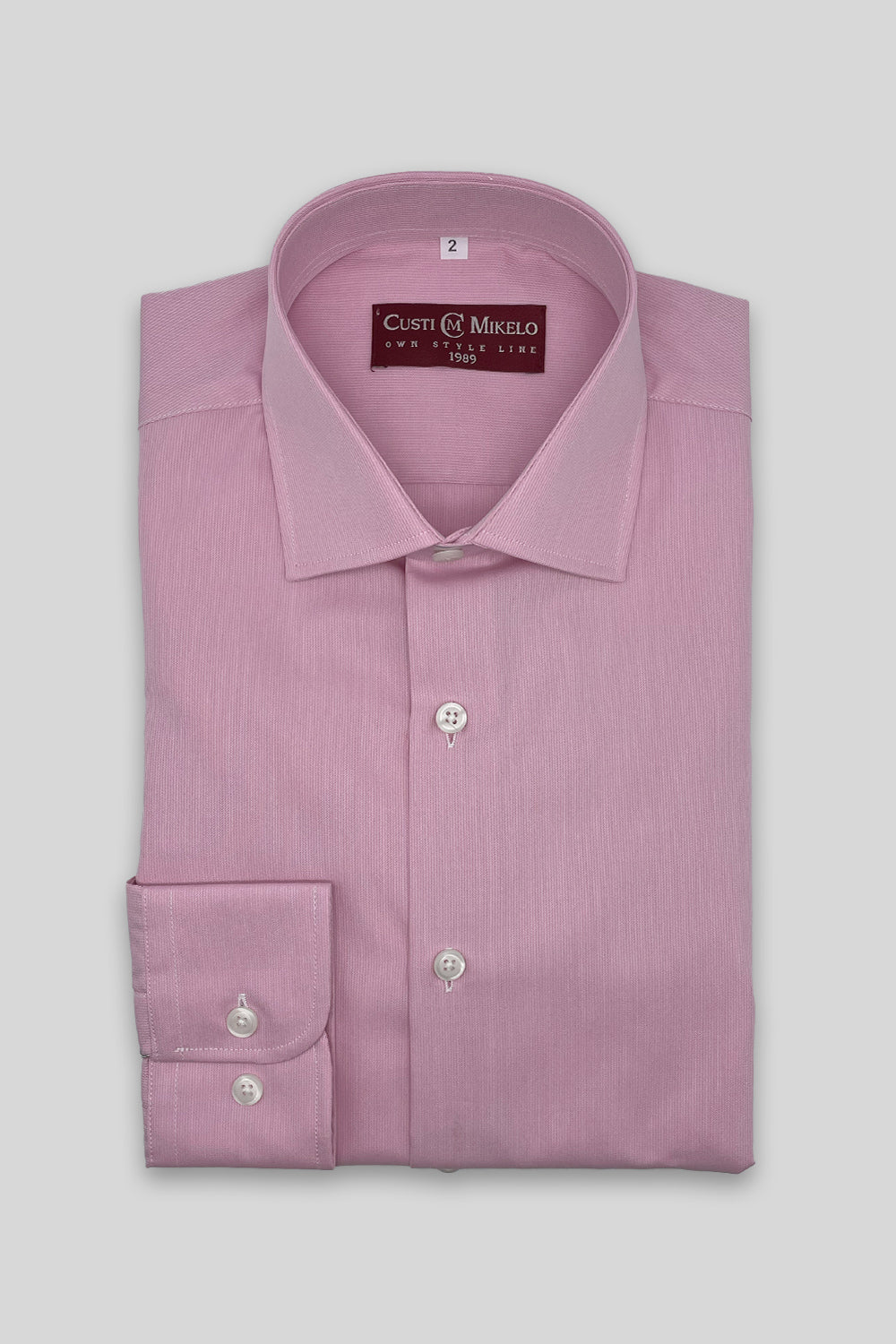 Camisa vestir microraya rosa