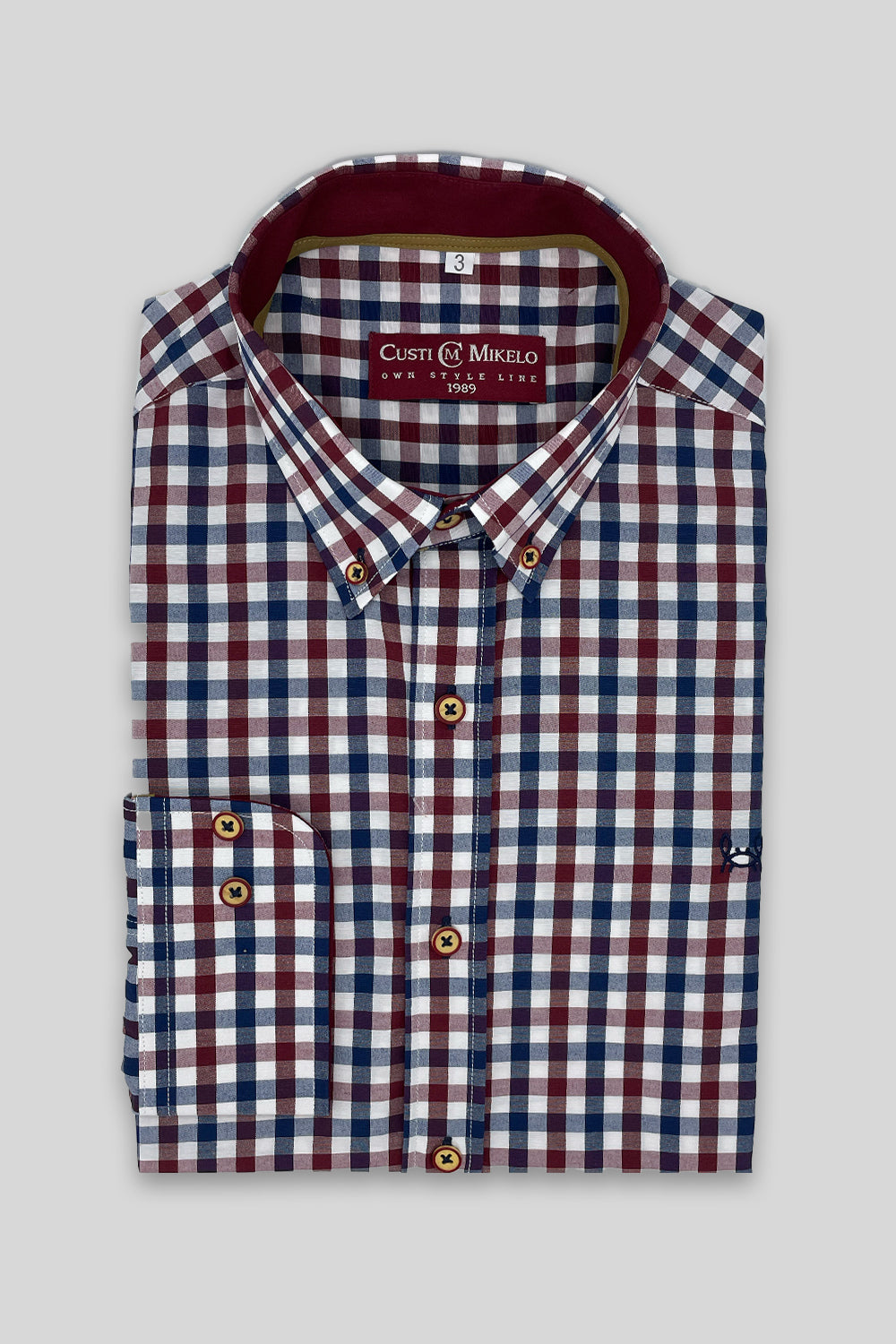 Camisa Cuadro Granate Marino | Motril