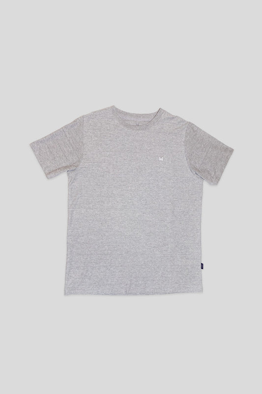 Camiseta Raya Jacquard Gris Melange | Niza