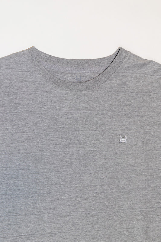 Camiseta Raya Jacquard Gris Melange | Niza