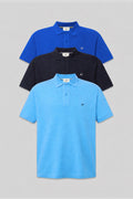 3Pack polo manga corta | Tinta-Marino-Celeste