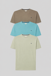 3Pack camiseta manga corta | Kaki-Verde Azulado-Verde Pastel