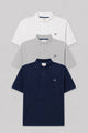 3Pack polo manga corta | Blanco-Gris-Marino