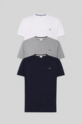 3Pack camiseta manga corta | Blanco-Gris-Marino
