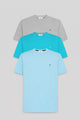 3Pack camiseta manga corta | Gris-Turquesa-Celeste