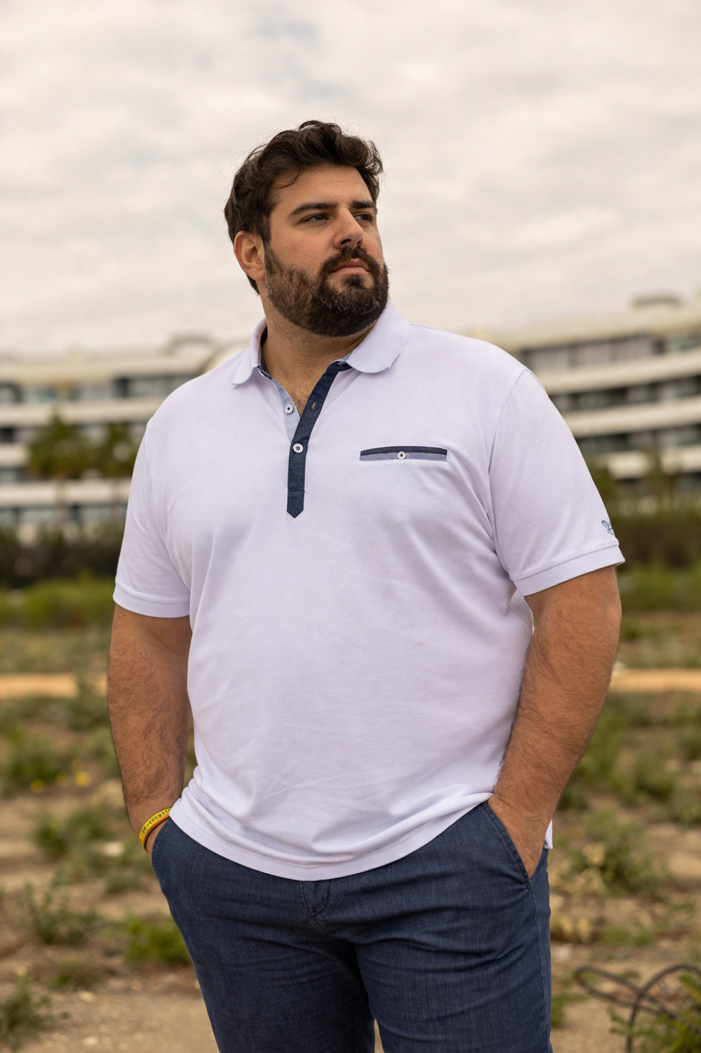 Polo Blanco Bolsillo | Argentina