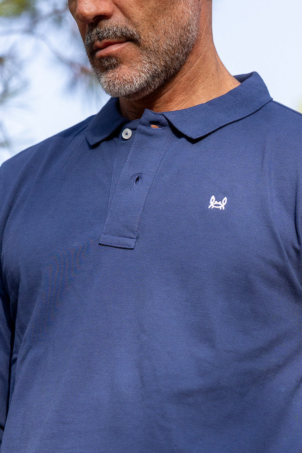 Polo Básico Manga Larga  |  Azul Marino