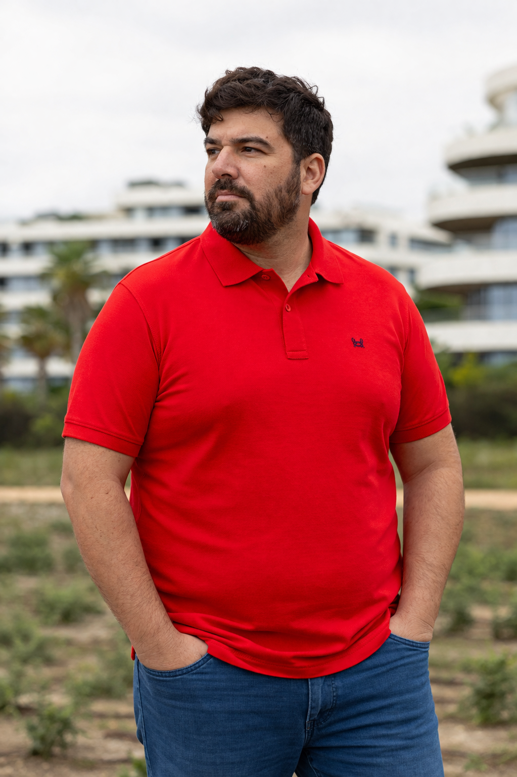 Polo Básico Manga Corta Rojo