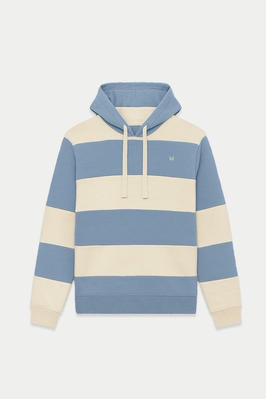 Sudadera Capucha Raya Celeste