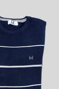 Jersey Slim Fit Rayas Azul Marino