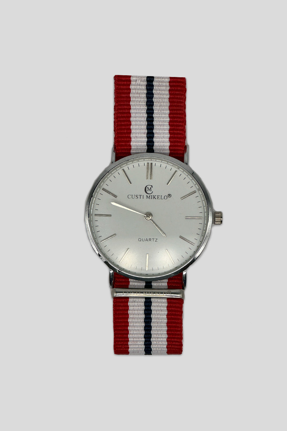 Reloj rojo marino blanco