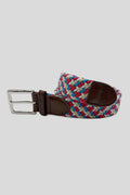 Cinturón trenzado Rojo Turquesa Beige | 35