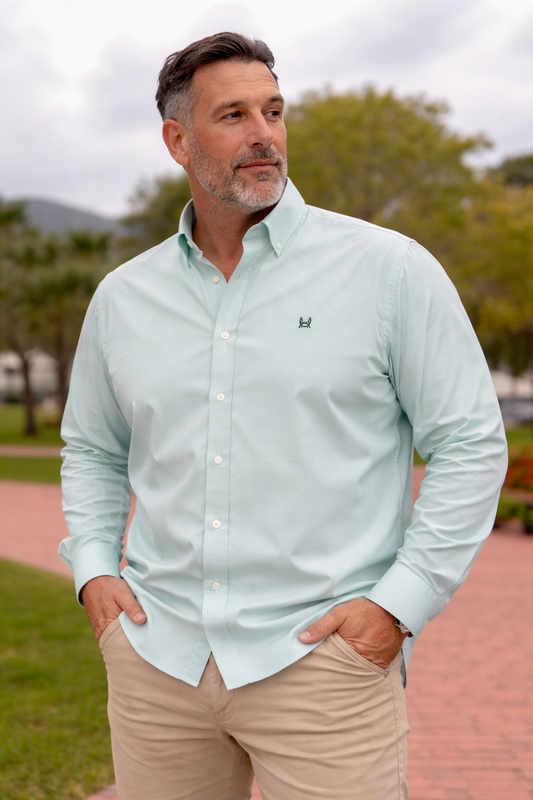 Camisa Lisa Oxford Verde Agua | Ronda