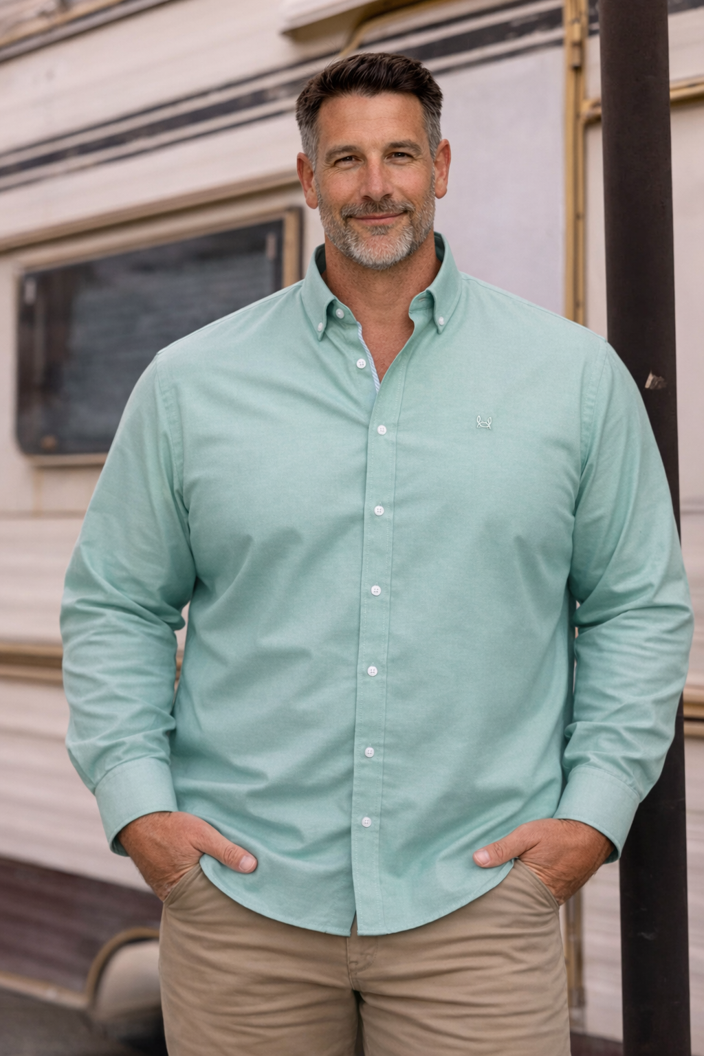 Camisa Lisa Oxford Verde | Ronda