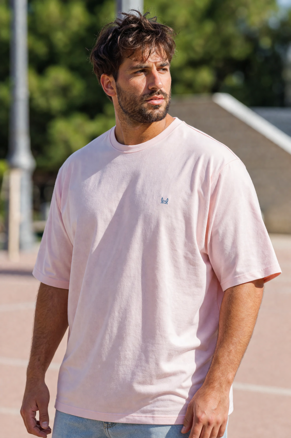 Camiseta Básica Manga Corta Rosa Palo