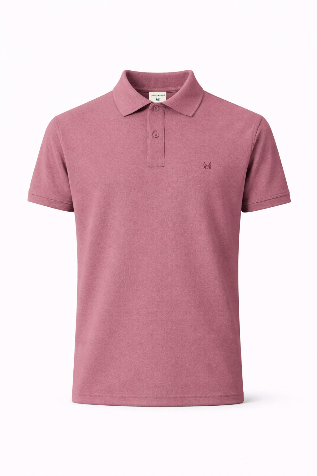 Polo Básico Manga Corta Rosa Pastel