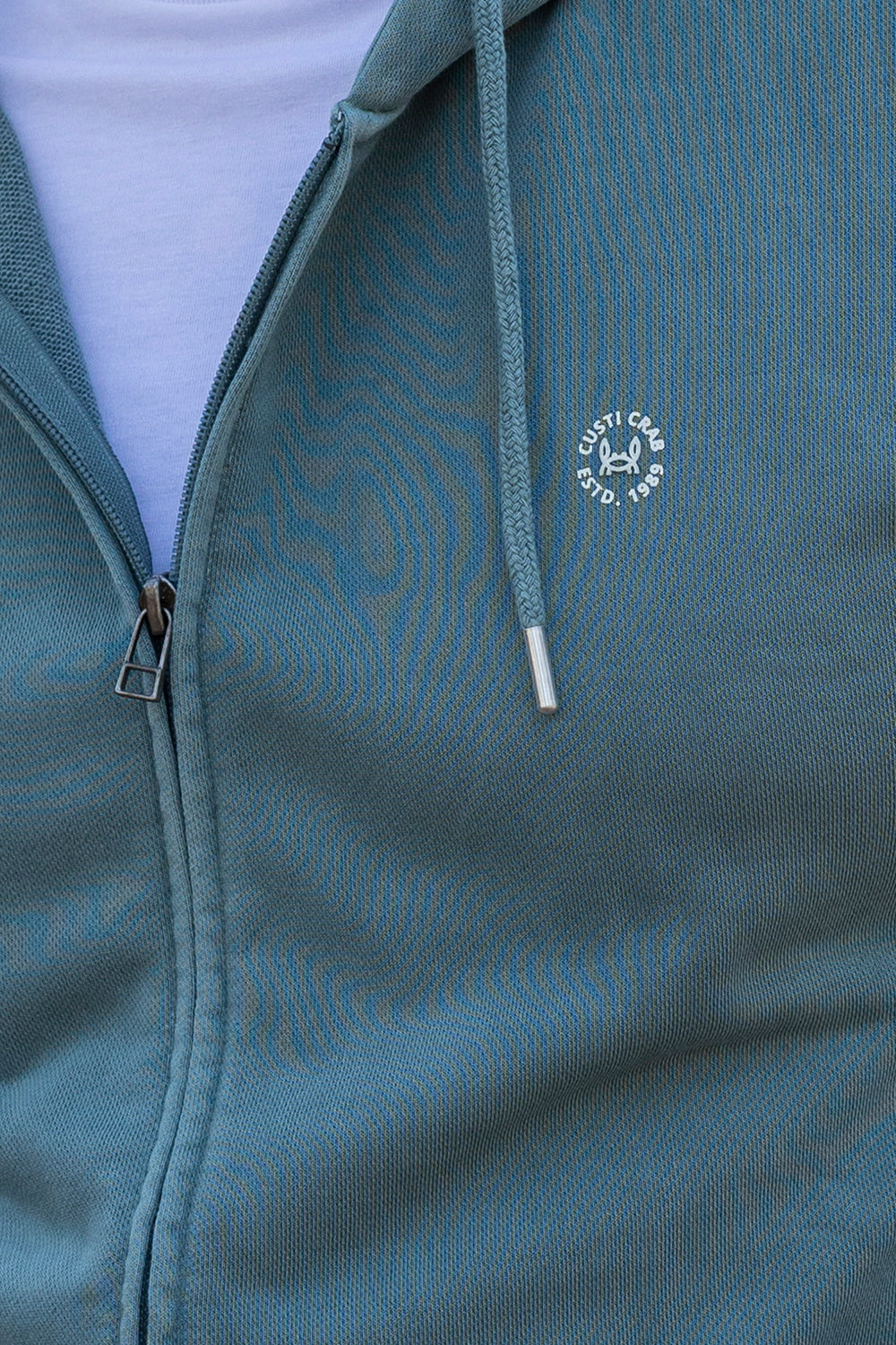 Sudadera Lavada Cremallera Verde | Florencia