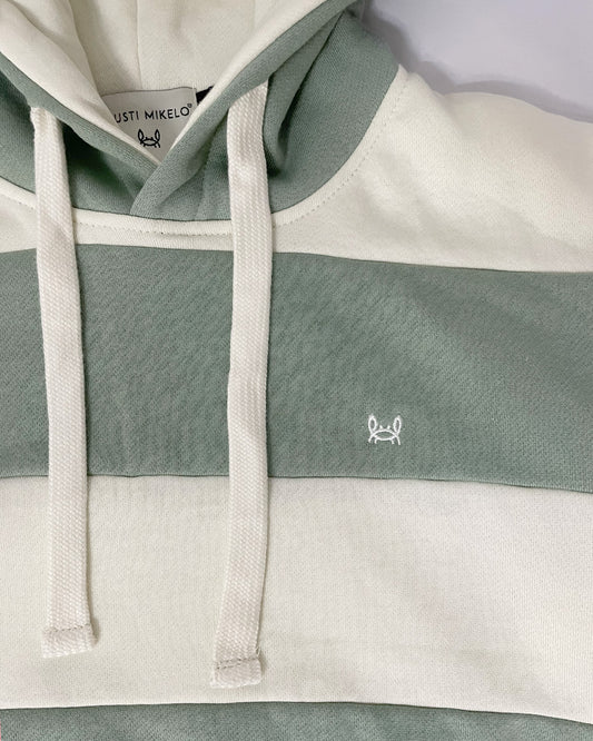 Sudadera Capucha Raya Verde