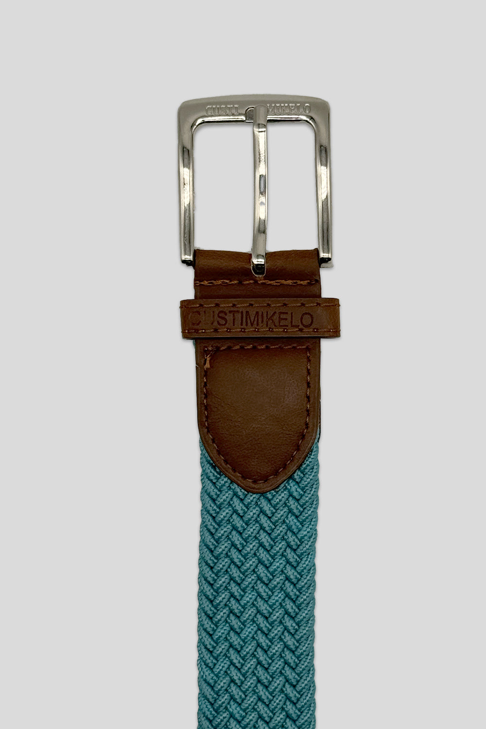 Cinturón trenzado turquesa