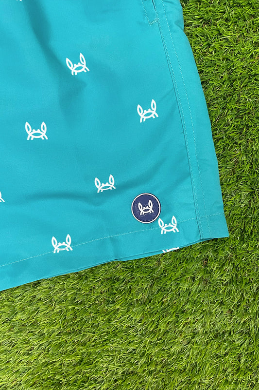 Bañador Estampado Cangrejo Turquesa