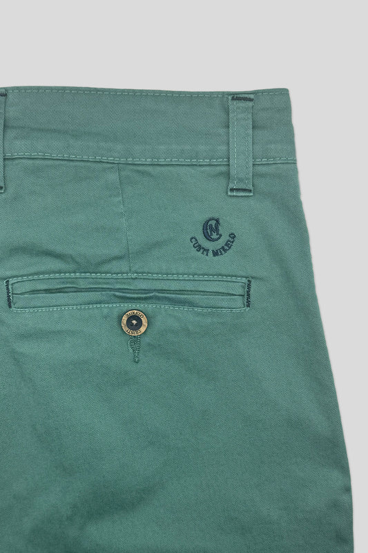 Pantalón Chino Elástico Verde Azulado