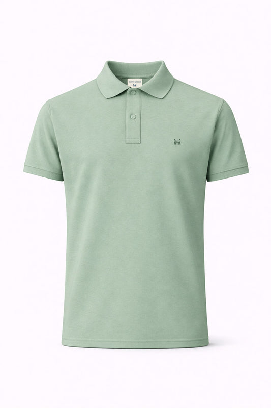 Polo Básico Manga Corta Verde Pastel