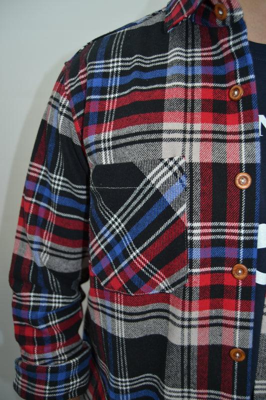 Sobrecamisa Franela Rojo Azul