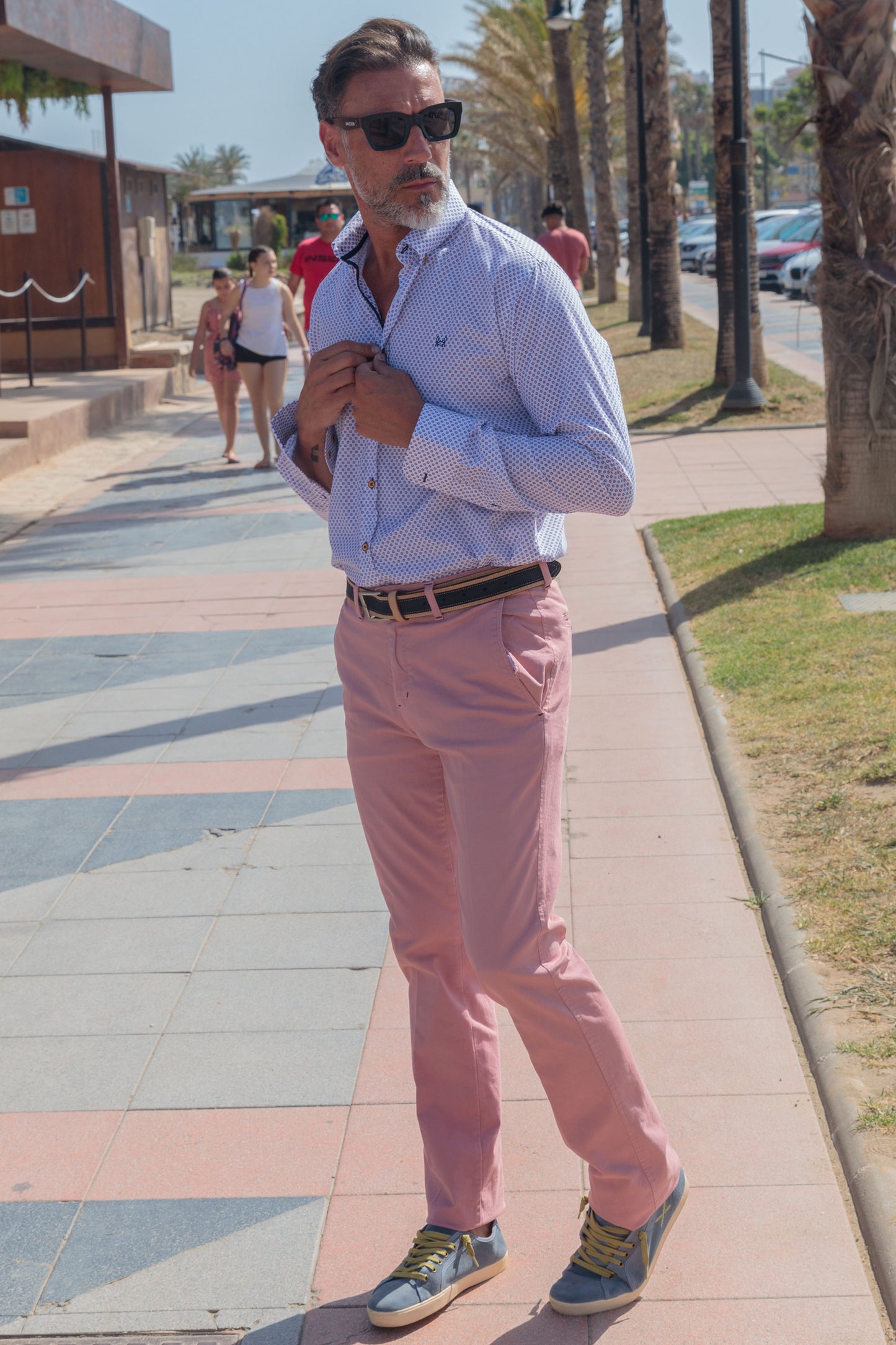 Pantalón Chino Elástico Rosa