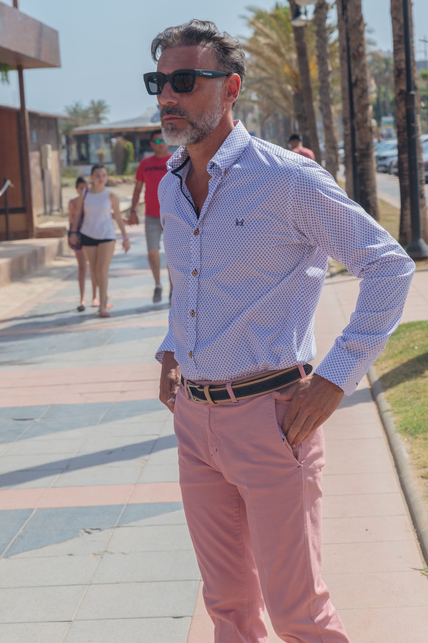 Pantalón Chino Elástico Rosa