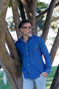 Camisa Sport Vaquera Azul Oscuro