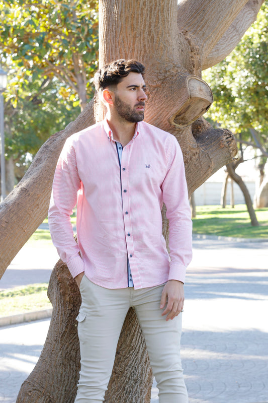 Camisa Rayas Oxford Salmón | Córdoba