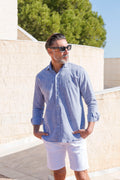 Camisa Lino Gris Azulado | Ibiza