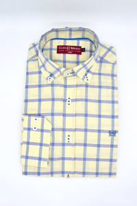 Camisa Amarillo Cuadro Azul | Madrid