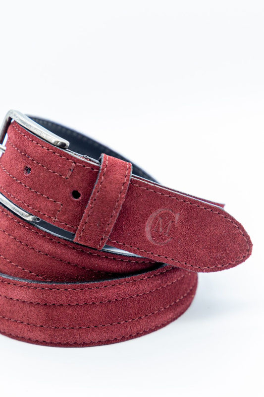 Cinturón piel granate