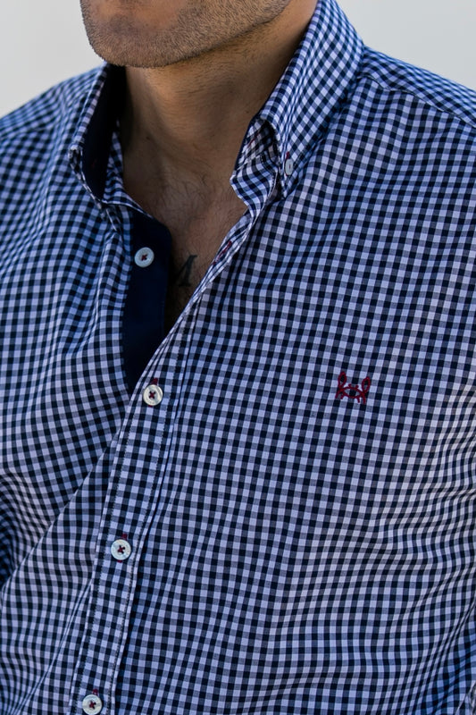 Camisa Cuadro Vichy Azul Marino