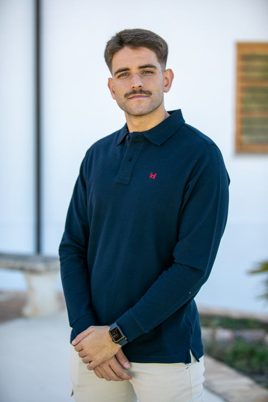 Polo Manga Larga Marino Oscuro