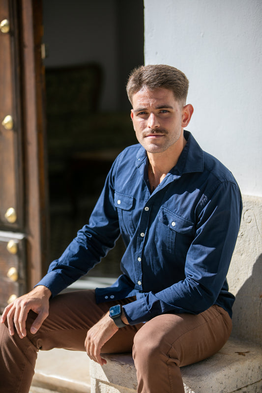 Sobrecamisa Algodón Lavada Azul Marino | Formentera