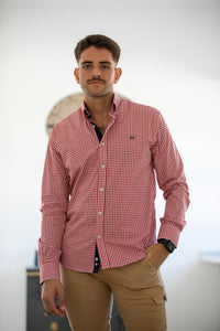 Camisa Cuadro Vichy Granate