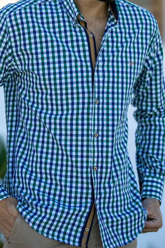 Camisa Cuadro Verde Marino | Motril