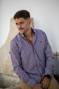 Camisa Cuadro Granate Marino | Motril