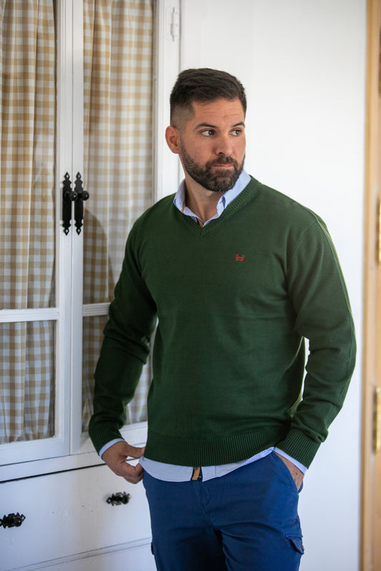 Jersey Algodón Verde Botella