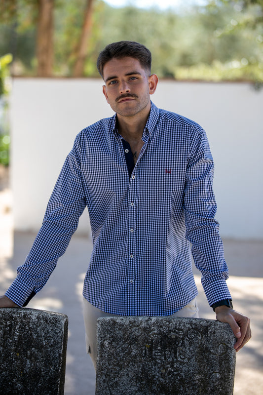 Camisa Cuadro Vichy Azul Marino